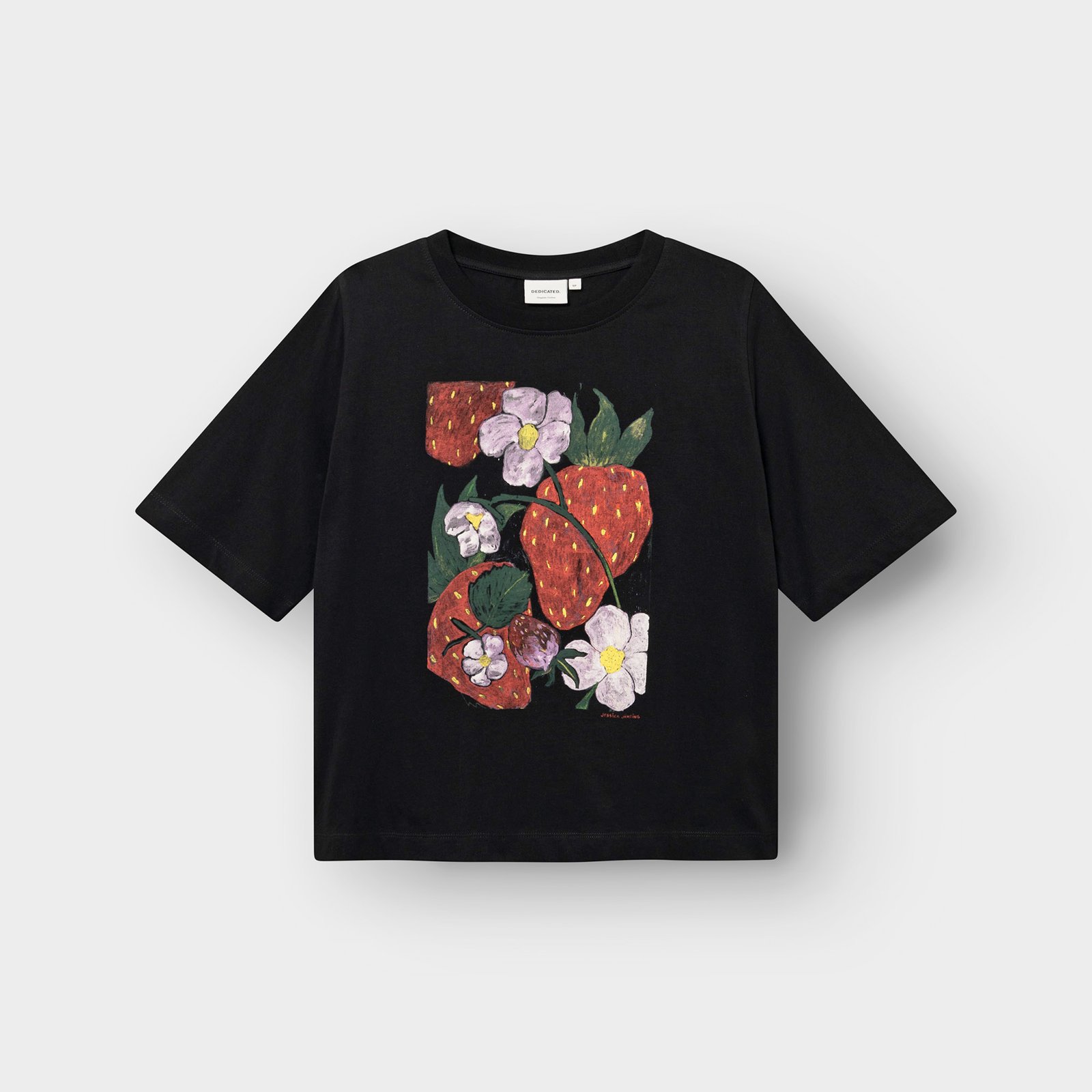 T-shirt Vadstena Strawberries Black