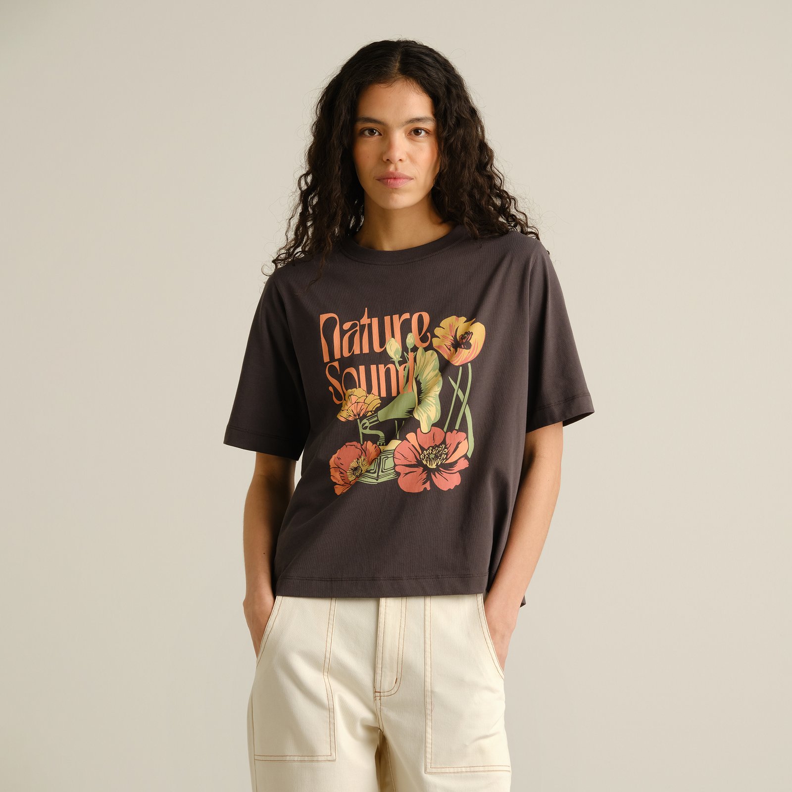 T-shirt Vadstena Nature Sound Charcoal