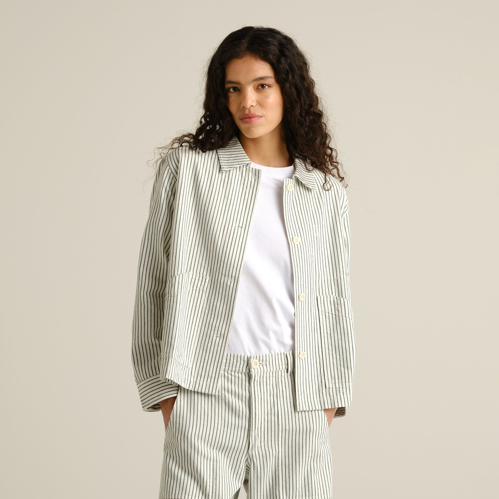 Jacket Stiby Work Stripe Forest Green
