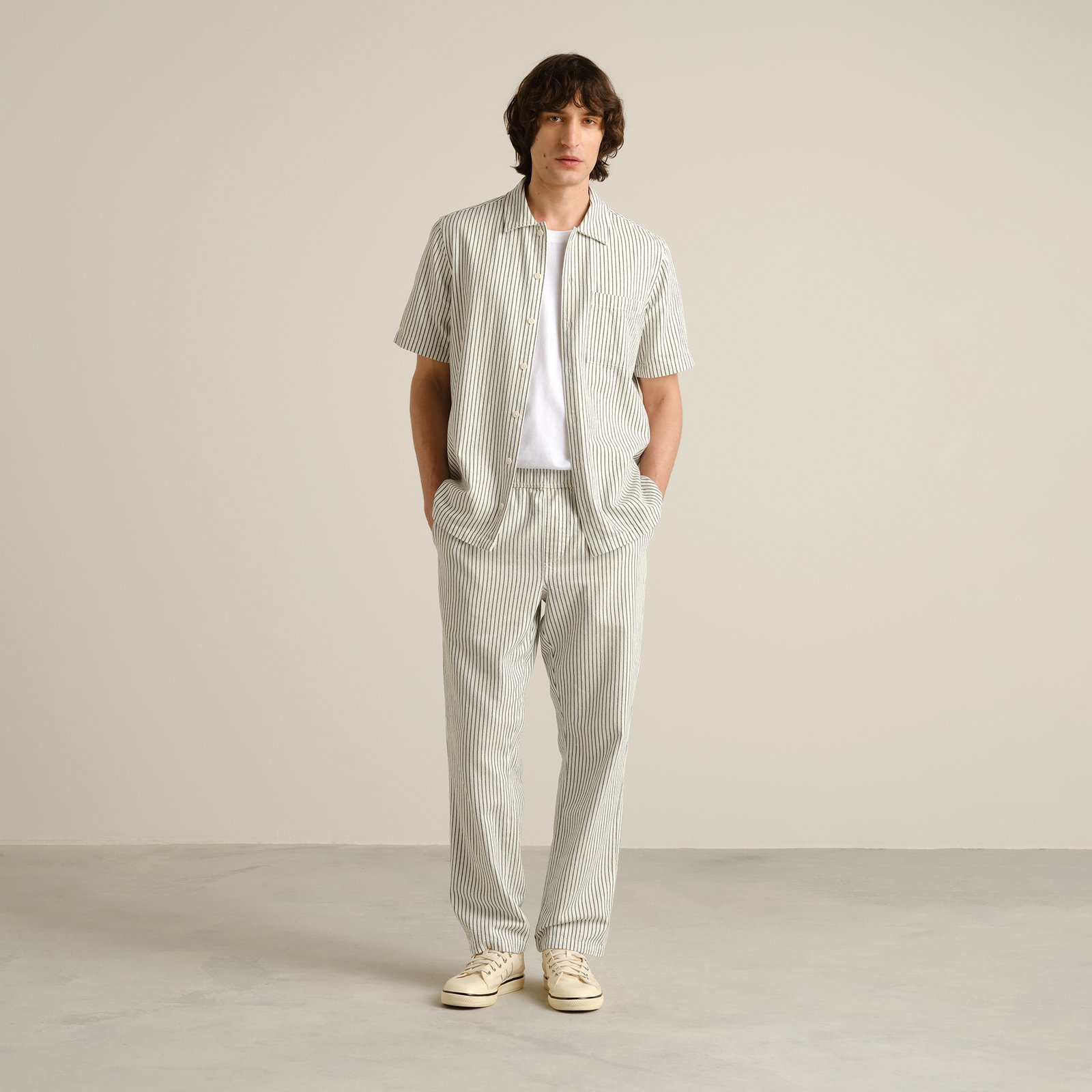 Pants Borrby Work Stripe Forest Green