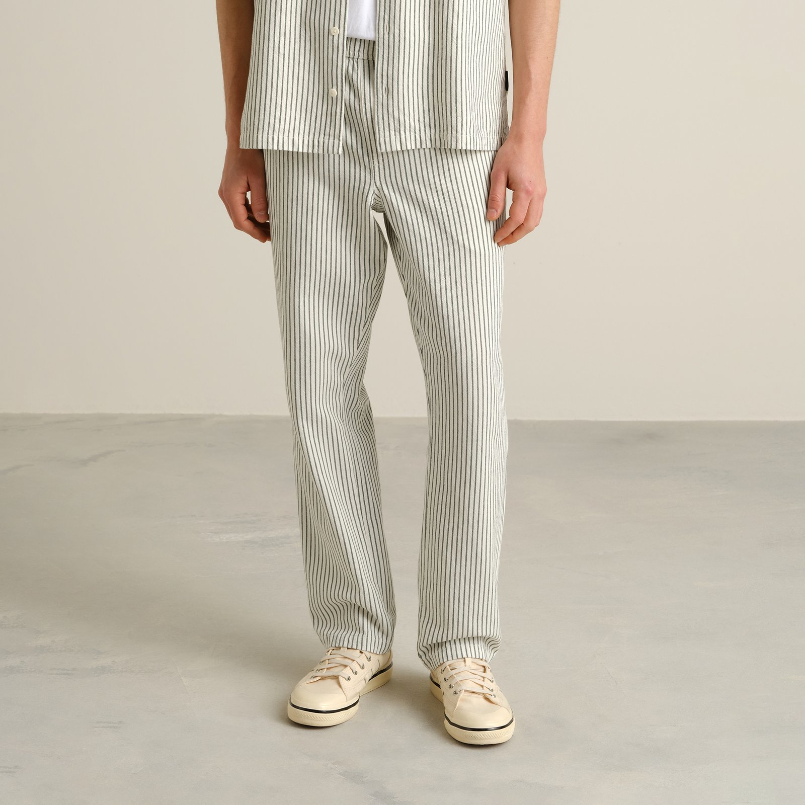 Pants Borrby Work Stripe Forest Green