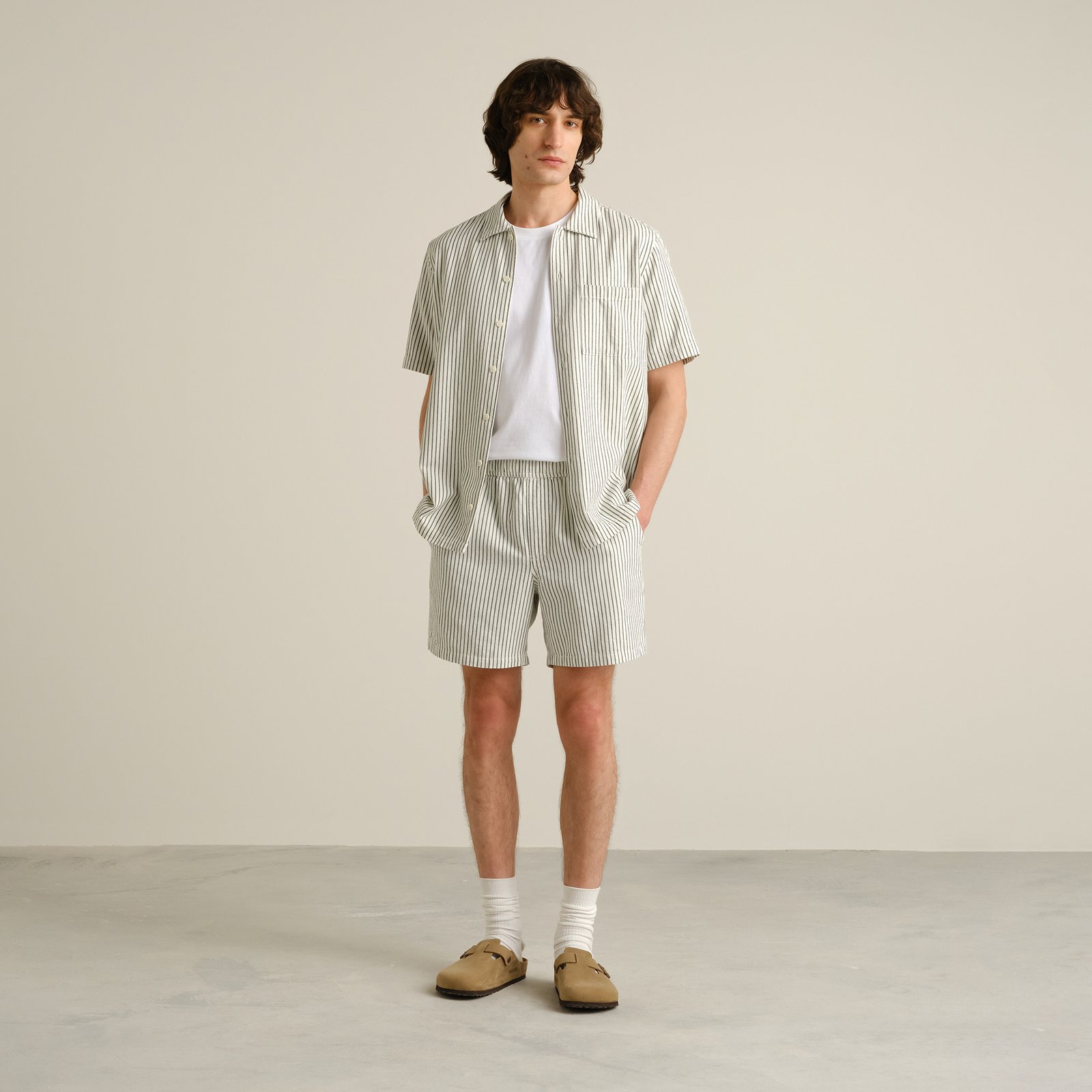 Shorts Sibbarp Work Stripe Forest Green