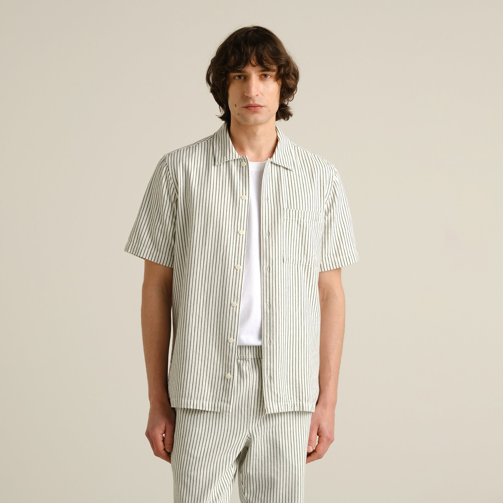 Shirt Brantevik Work Stripe Forest Green