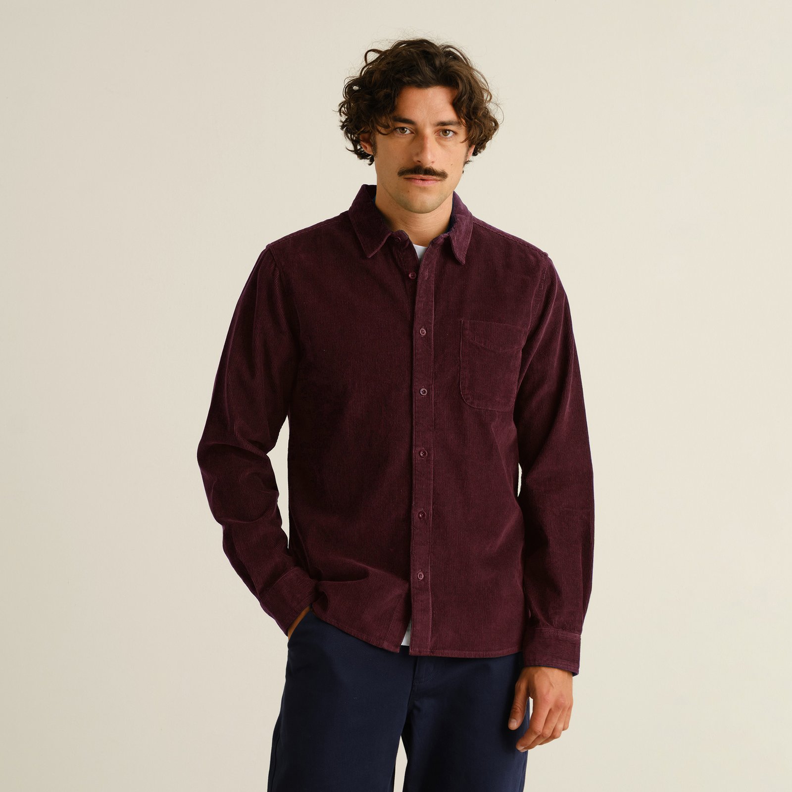 Shirt Varberg Corduroy  Fig Red