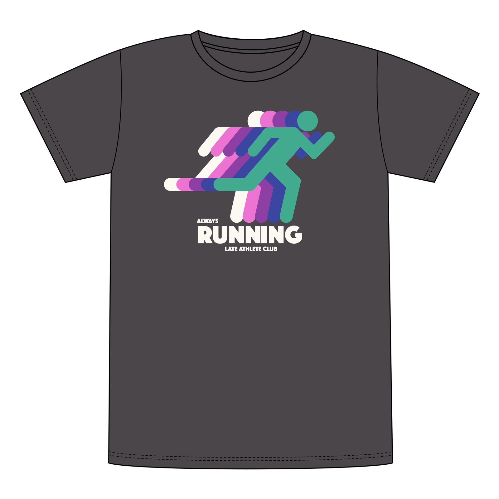 T-shirt Stockholm Running Late Charcoal