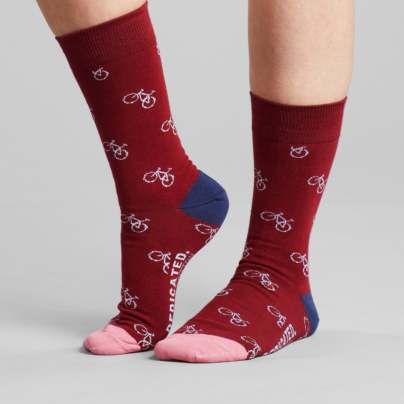 Socks Sigtuna Bike Pattern Burgundy