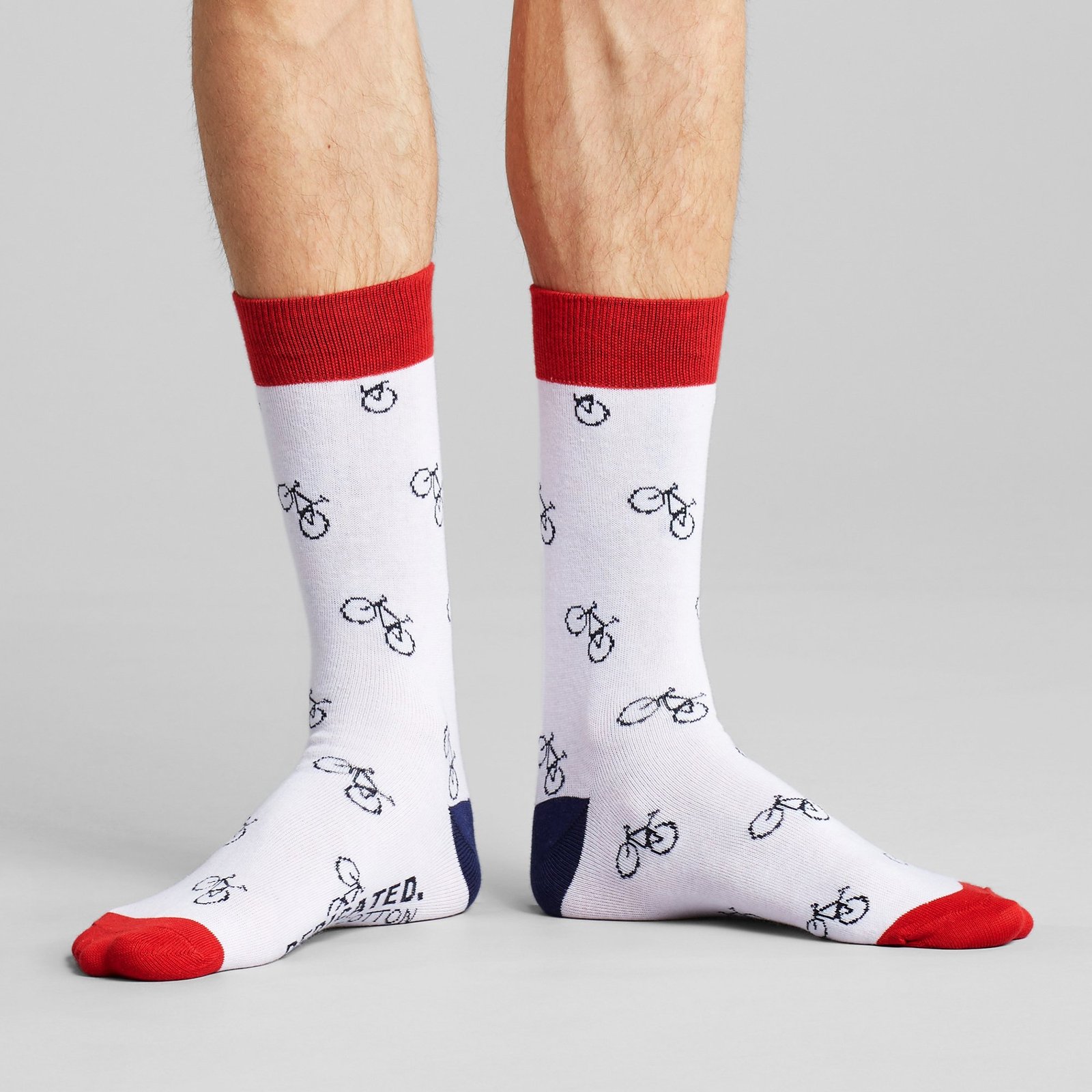 Socks Sigtuna Bike Pattern White