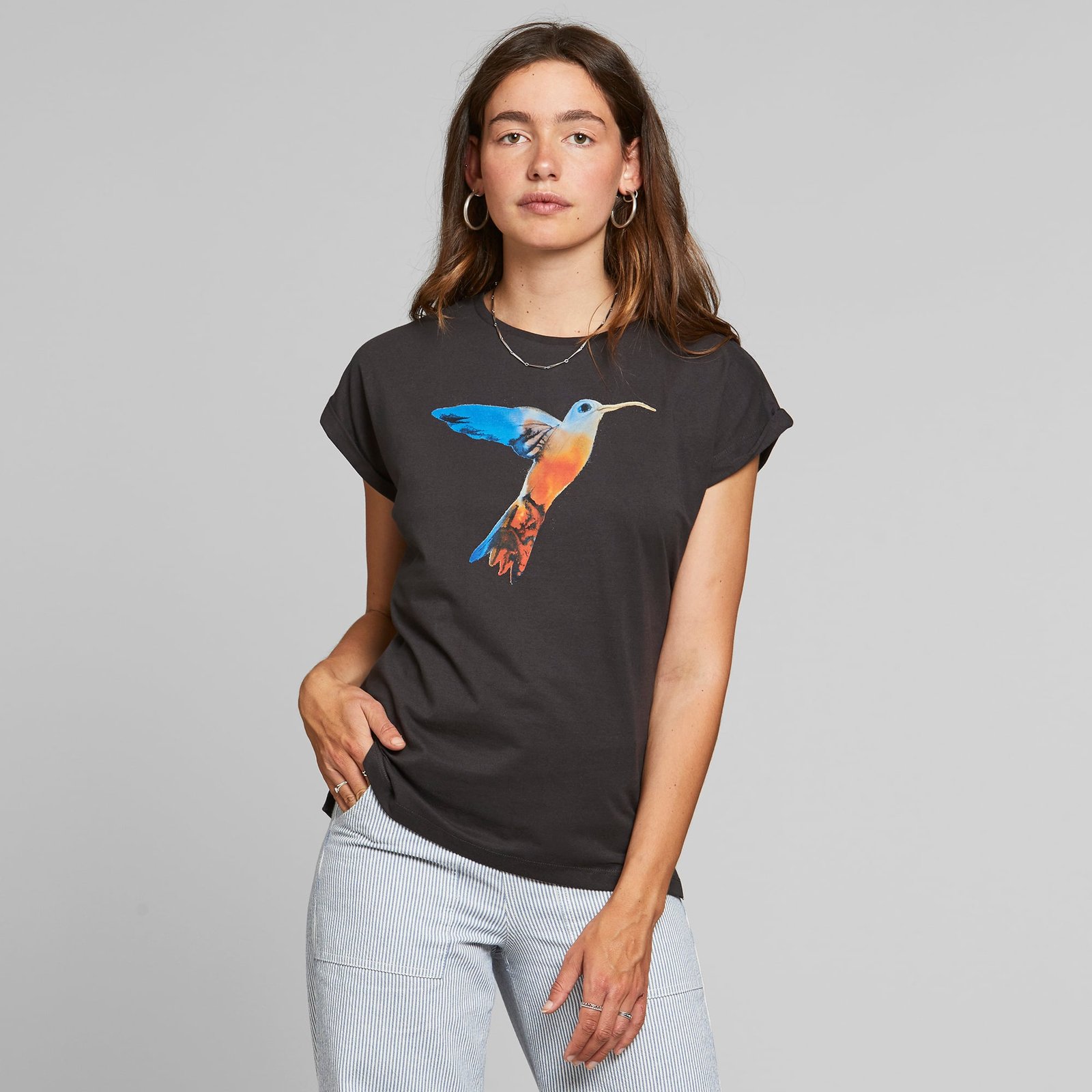 T-shirt Visby Painted Hummingbird Charcoal
