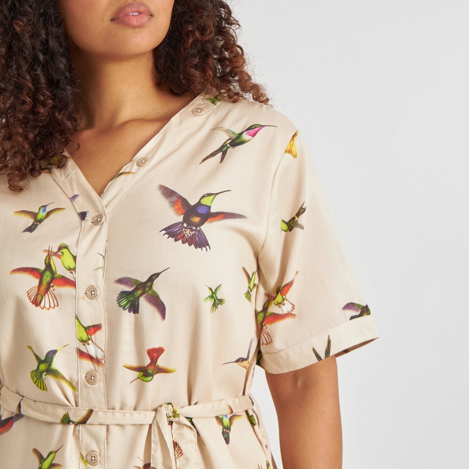 Dress Bornholm Floral Hummingbirds Multi Color