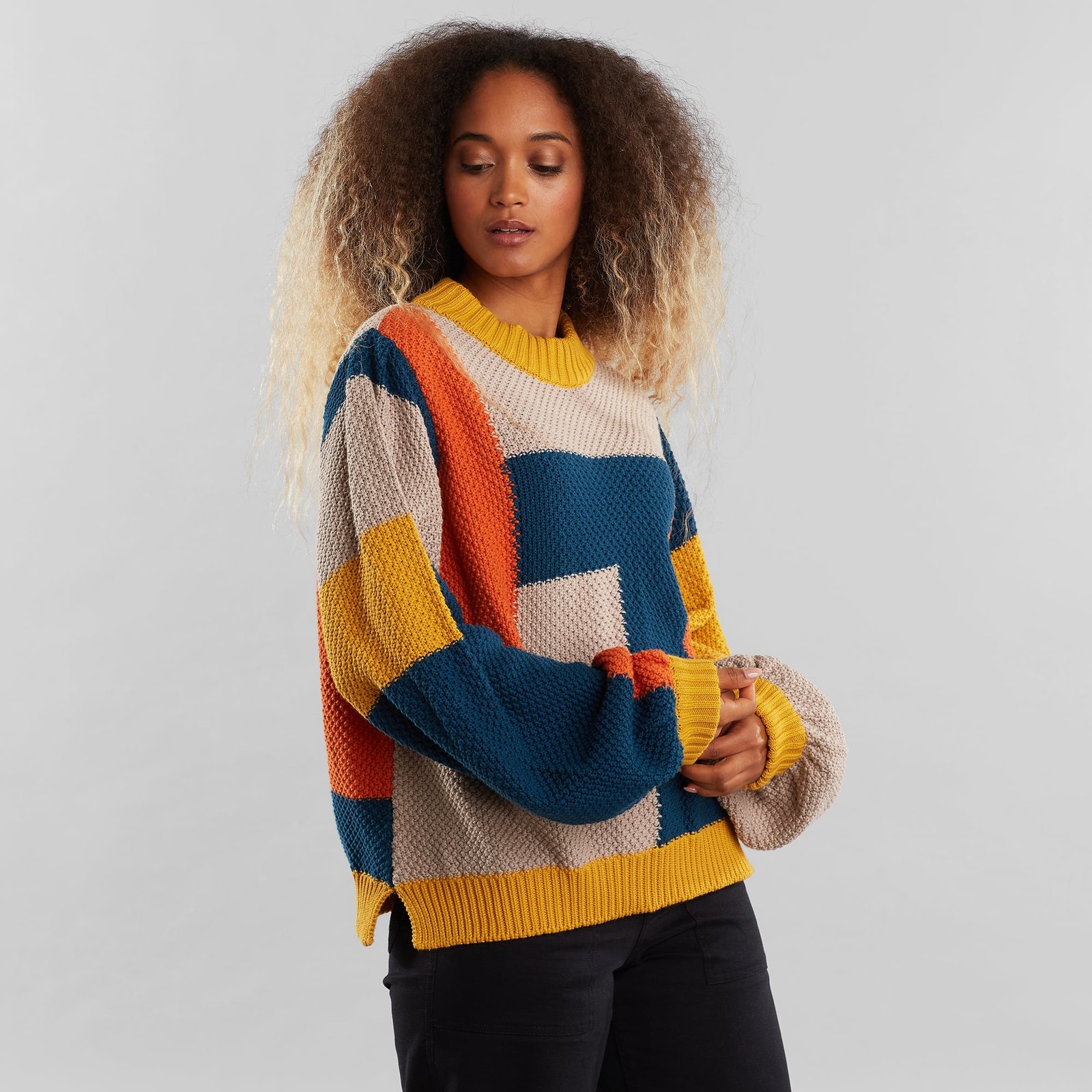 Sweater Knitted Rutbo Blocks Multi Color