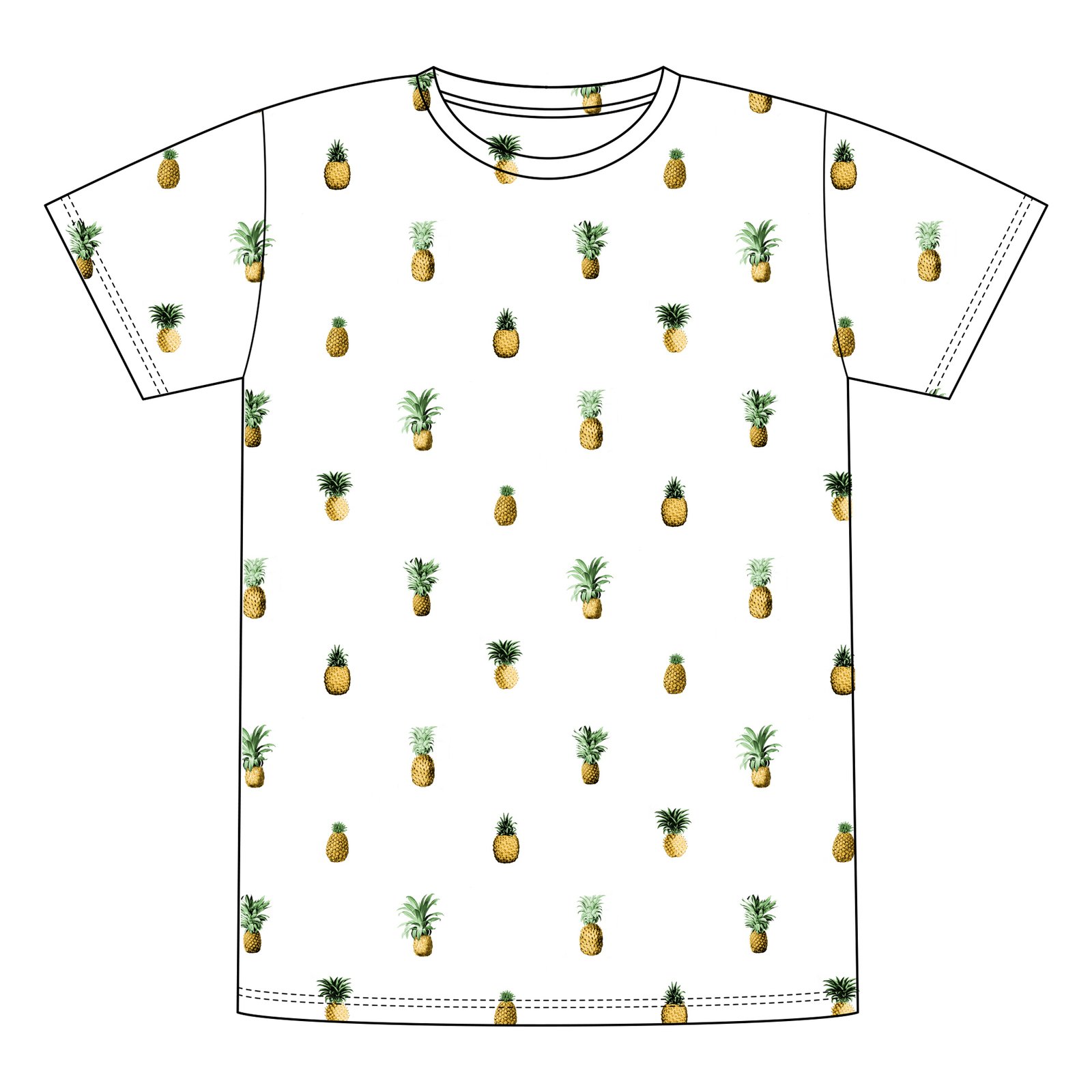 T-shirt Stockholm Pineapples White