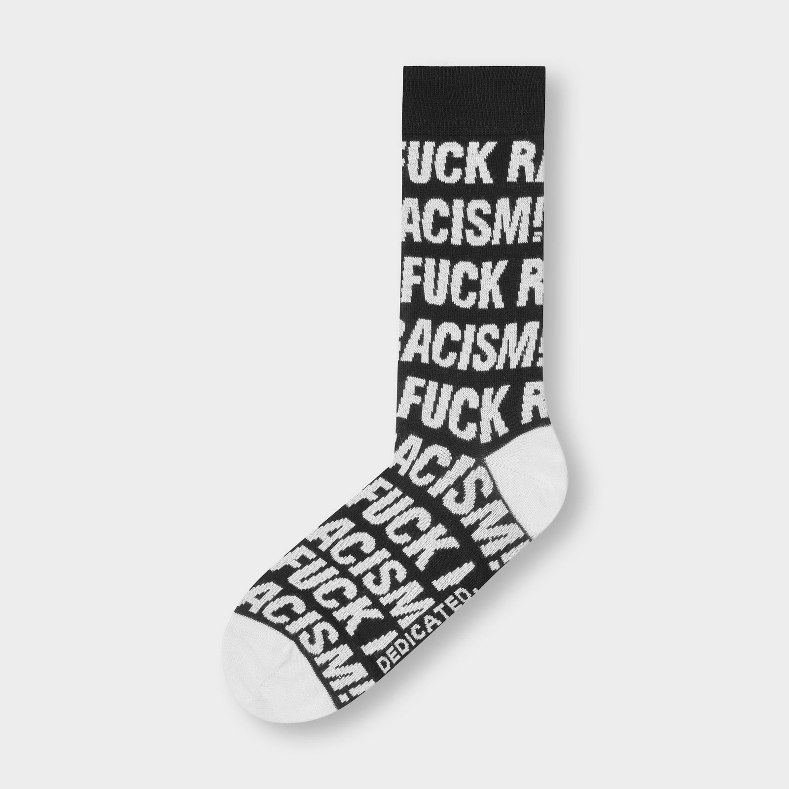 Socks Sigtuna Fuck Racism Pattern Black