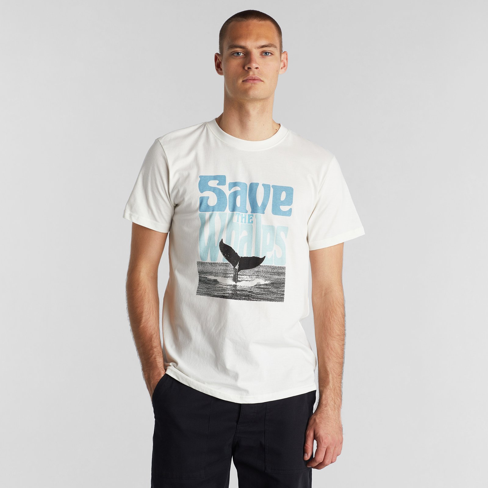 T-shirt Stockholm Save The Whales Off-White