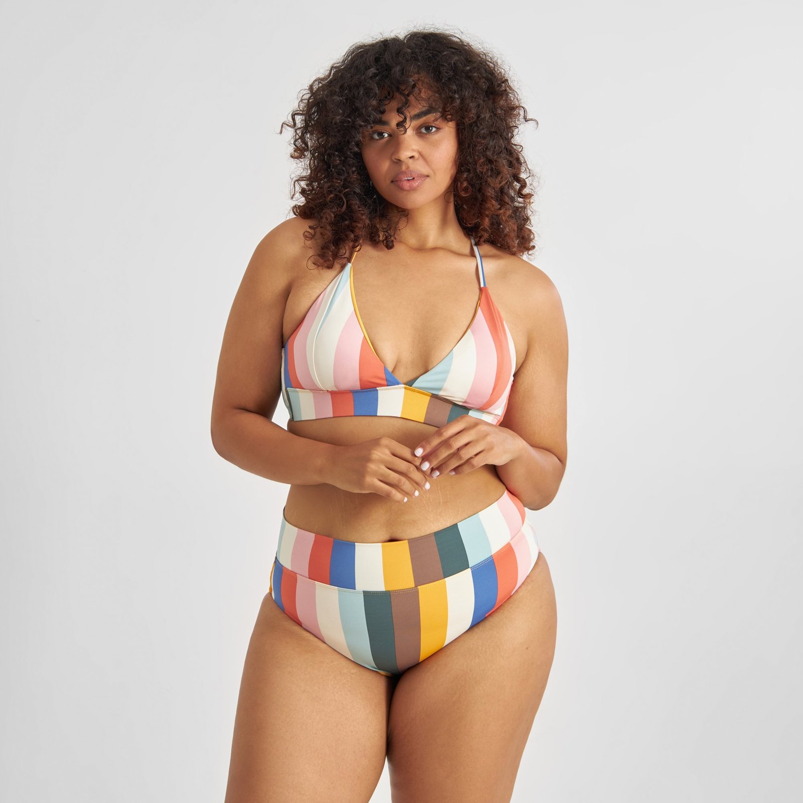 Bikini Pants Slite Stripes Multi Color