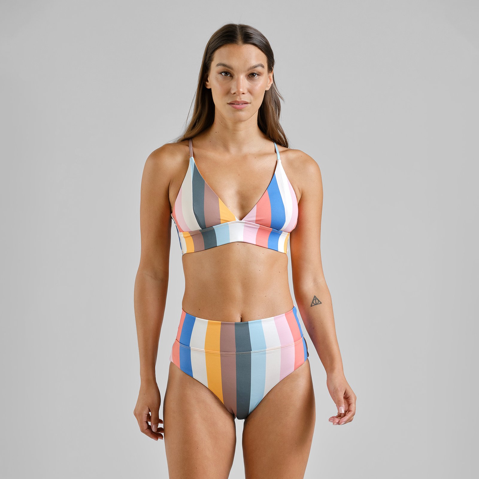 Bikini Pants Slite Stripes Multi Color