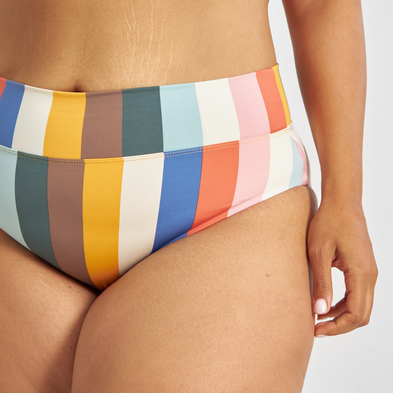Bikini Pants Slite Stripes Multi Color