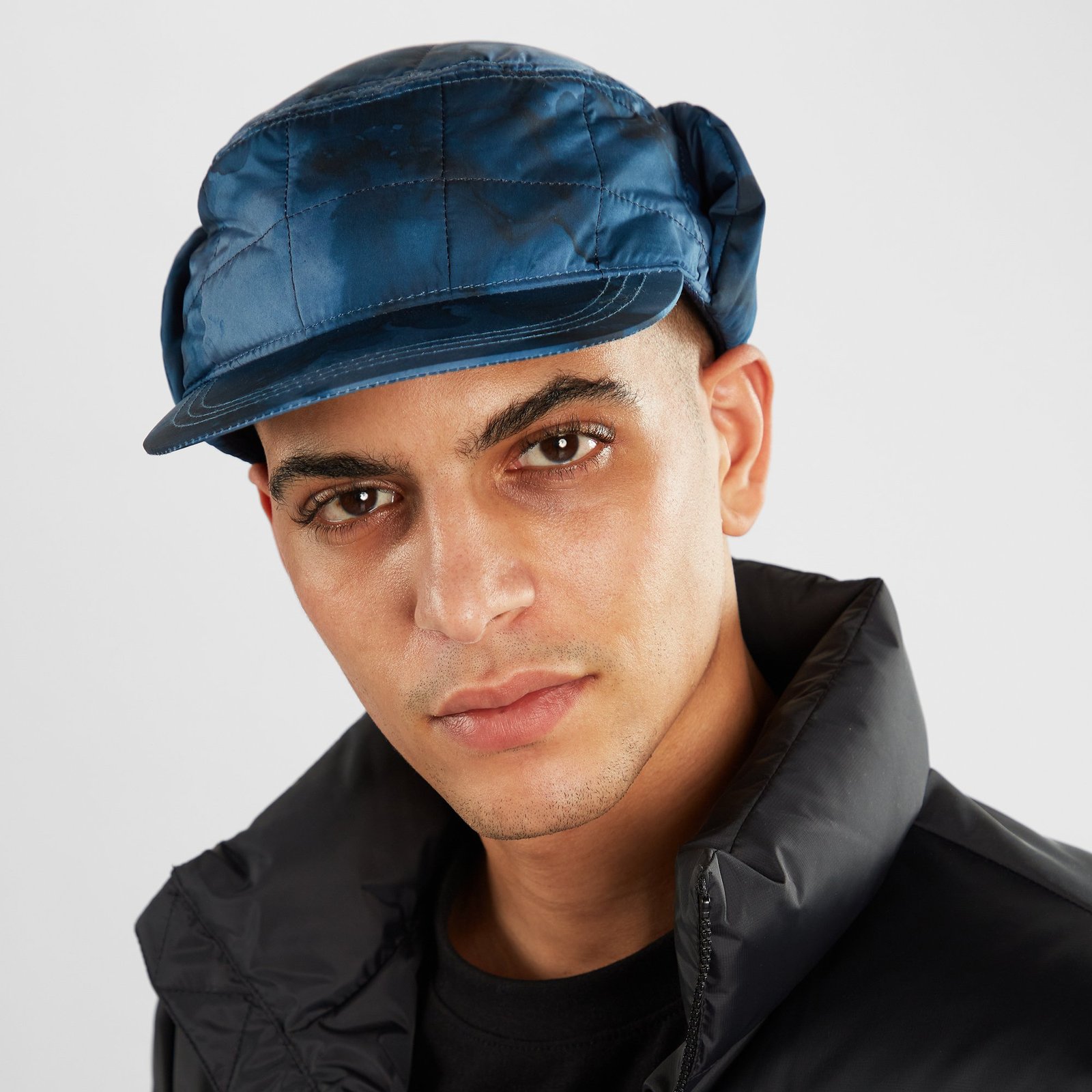 Earflap Cap Jokkmokk Abstract Ink Blue