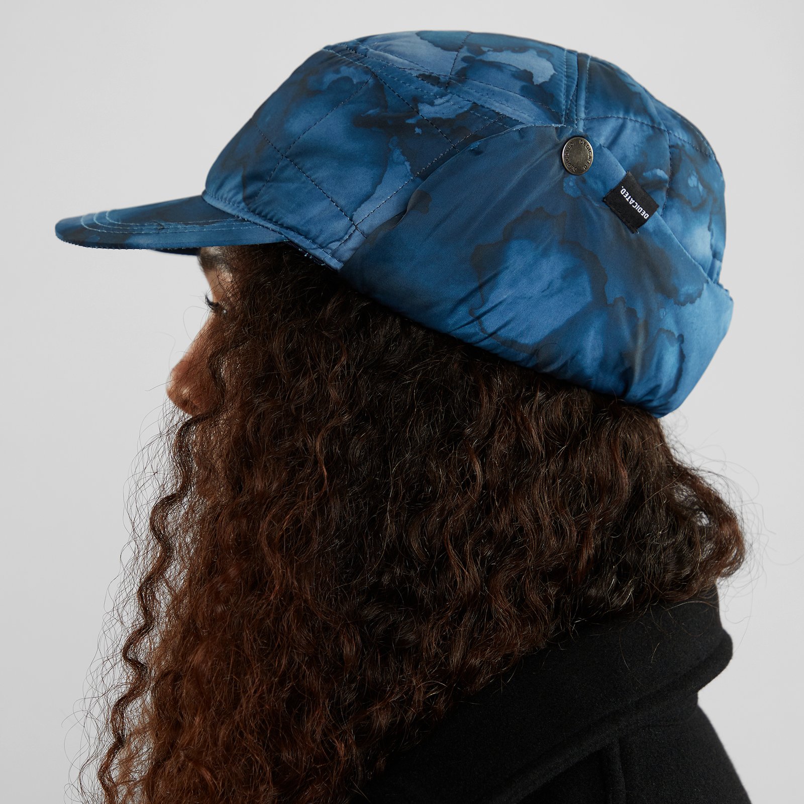 Earflap Cap Jokkmokk Abstract Ink Blue