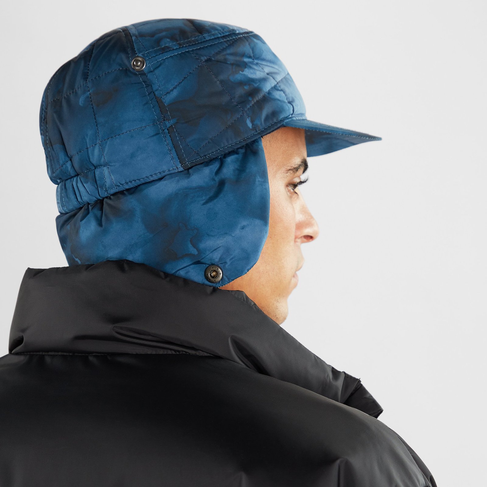 Earflap Cap Jokkmokk Abstract Ink Blue