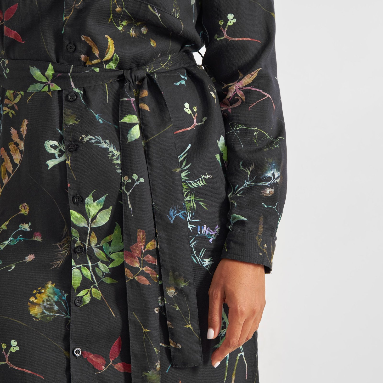 Shirt Dress Falsterbo Night Florals Black