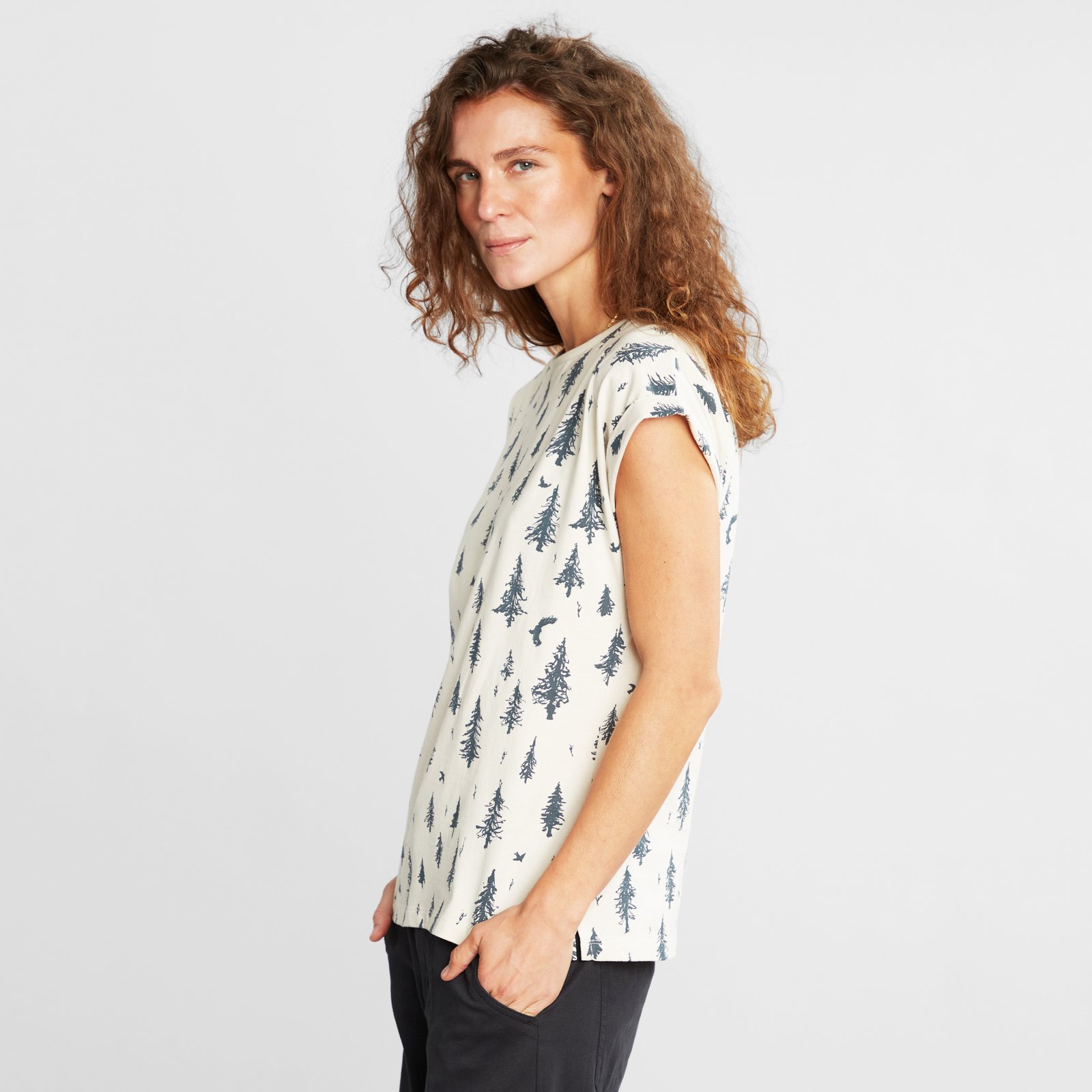 T-shirt Visby Pen Forest Oat White