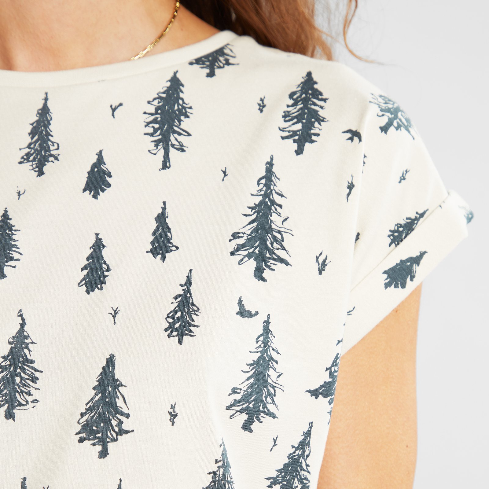 T-shirt Visby Pen Forest Oat White