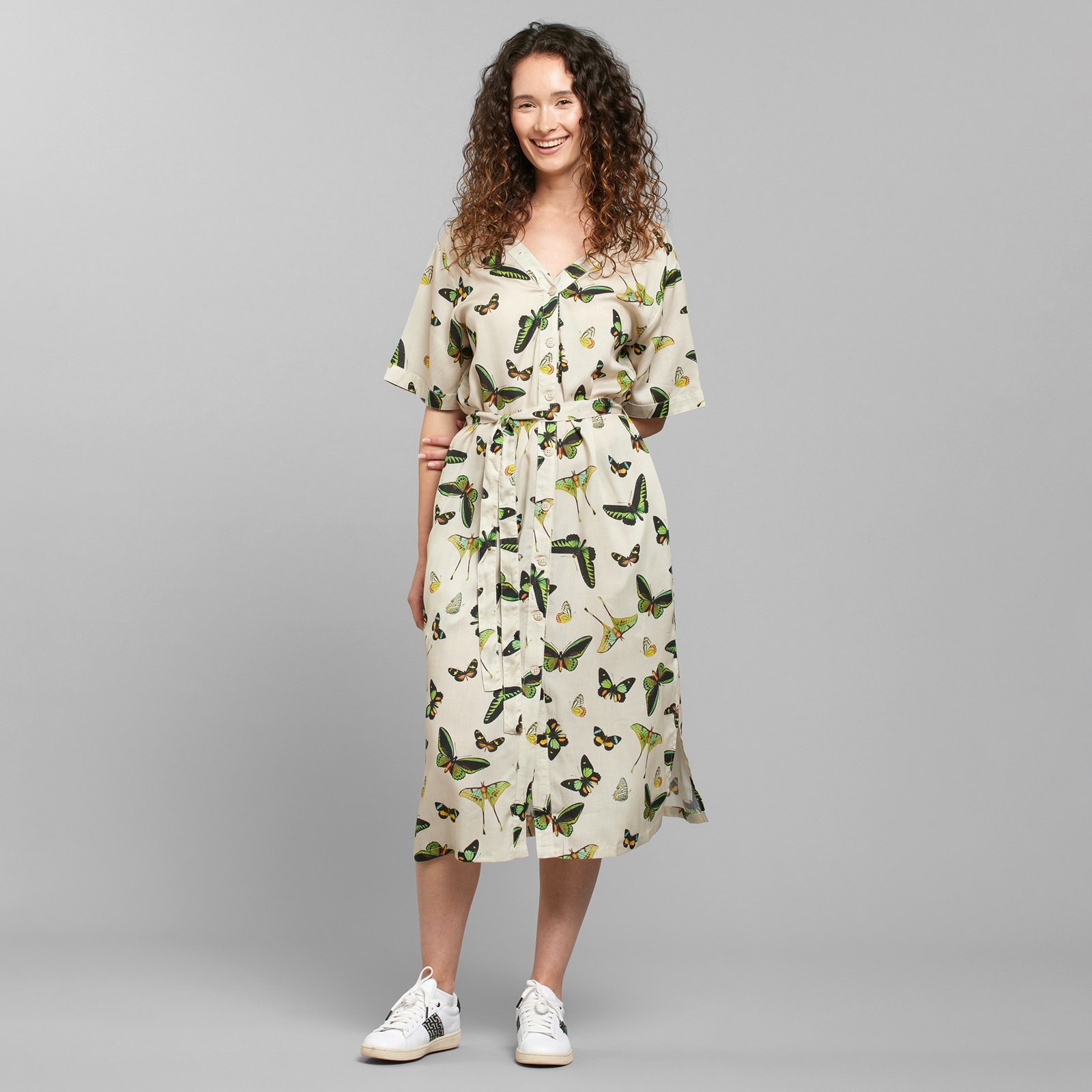 Dress Bornholm Butterfly Oat White