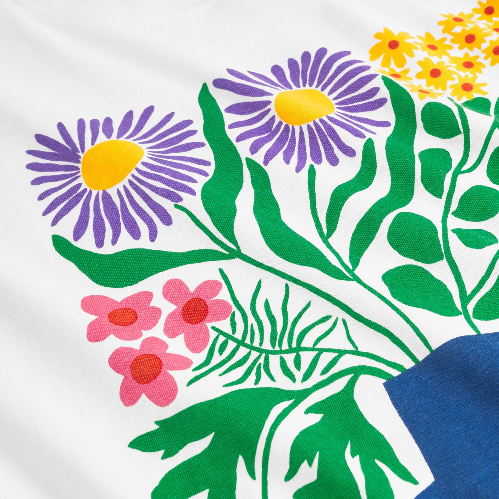 T-shirt Vadstena Cottage Flowers White