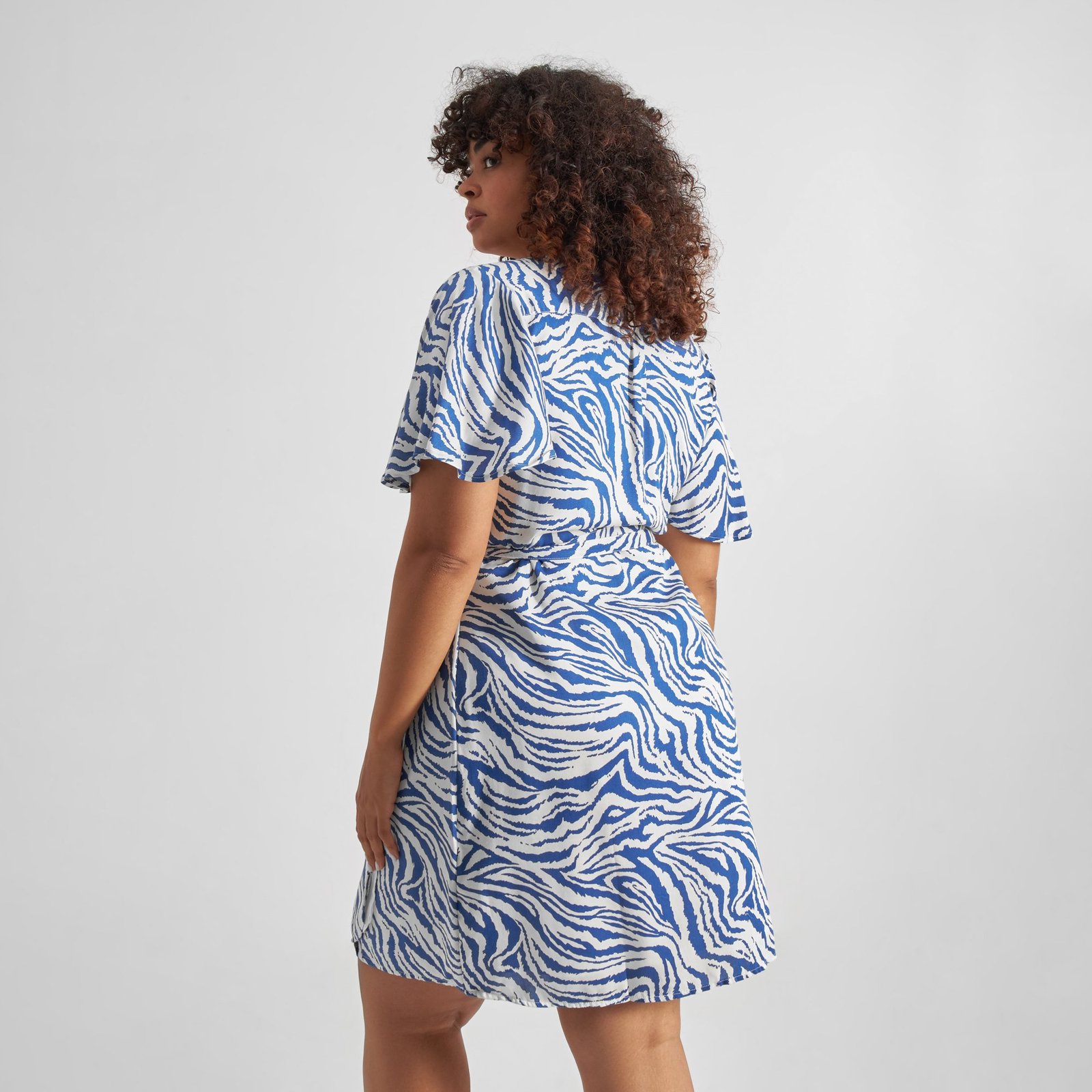 Wrap Dress Kungshamn Zebra Blue