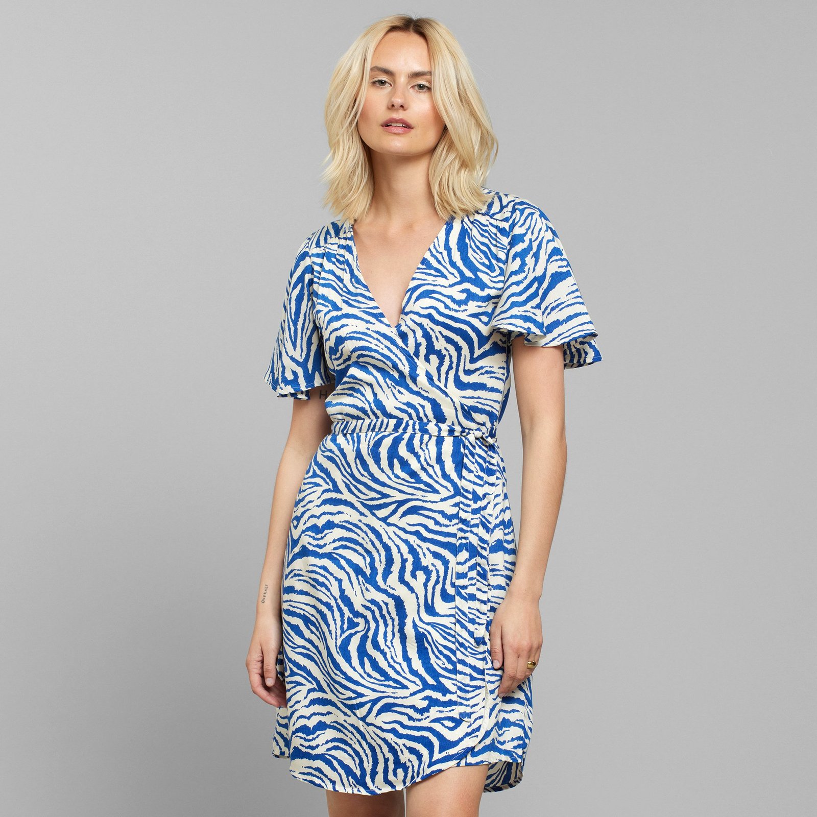 Wrap Dress Kungshamn Zebra Blue