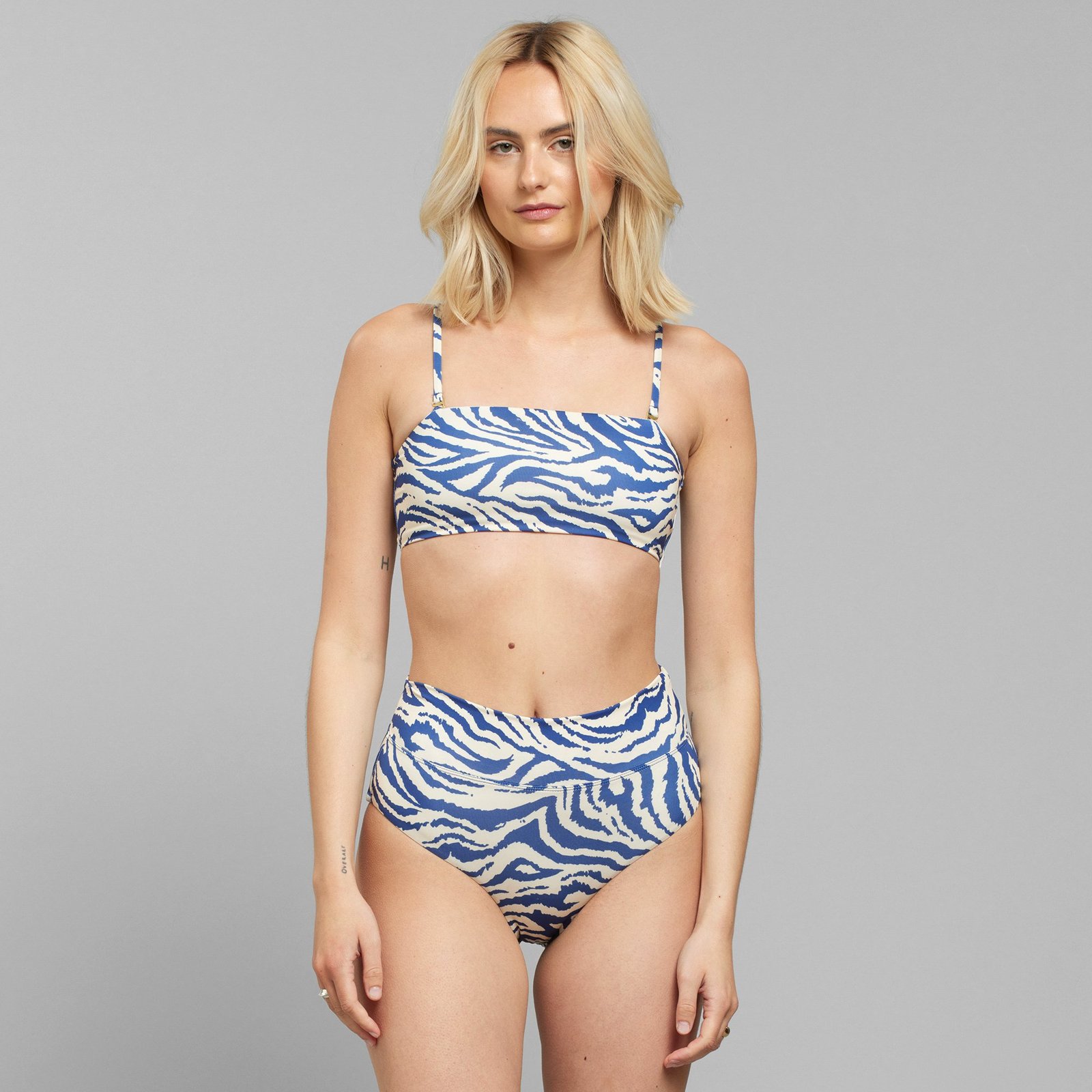 Bikini Pants Slite Zebra Blue