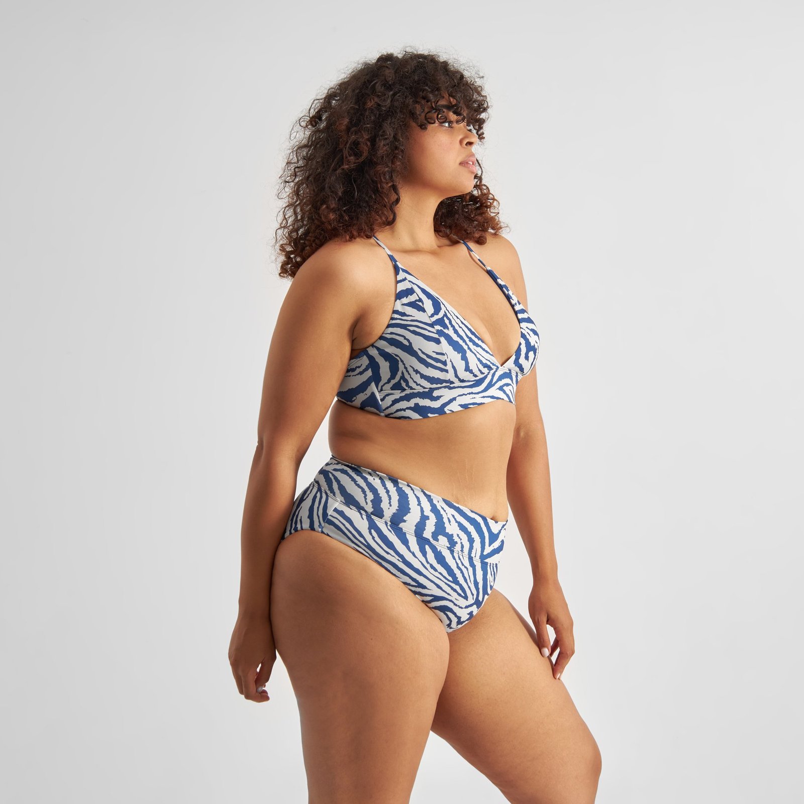 Bikini Pants Slite Zebra Blue