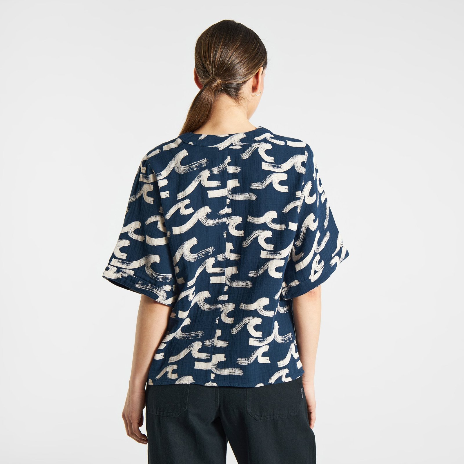 Blouse Odense Brushed Waves Black Iris