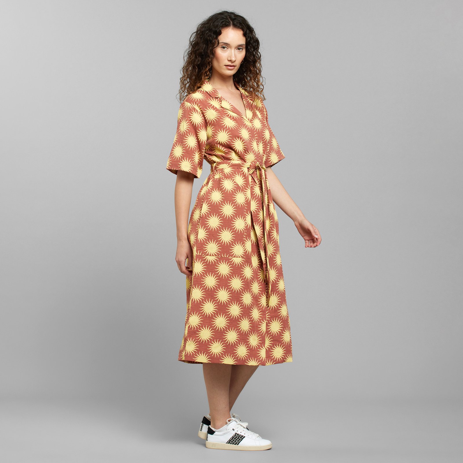Shirt Dress Orrefors Ditsy Sun Copper Brown