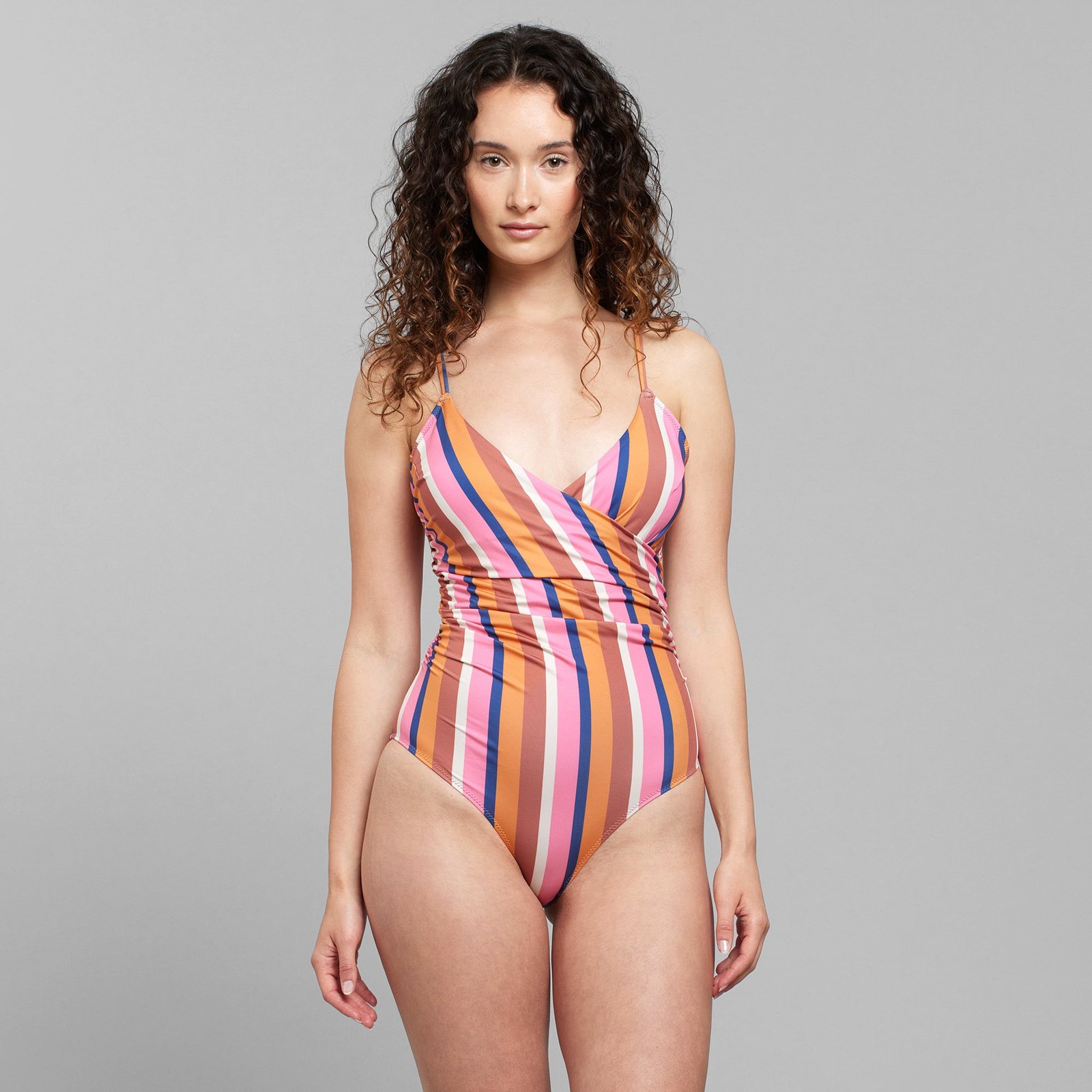 Wrap Swimsuit Klinte Irregular Stripe Multi Colour