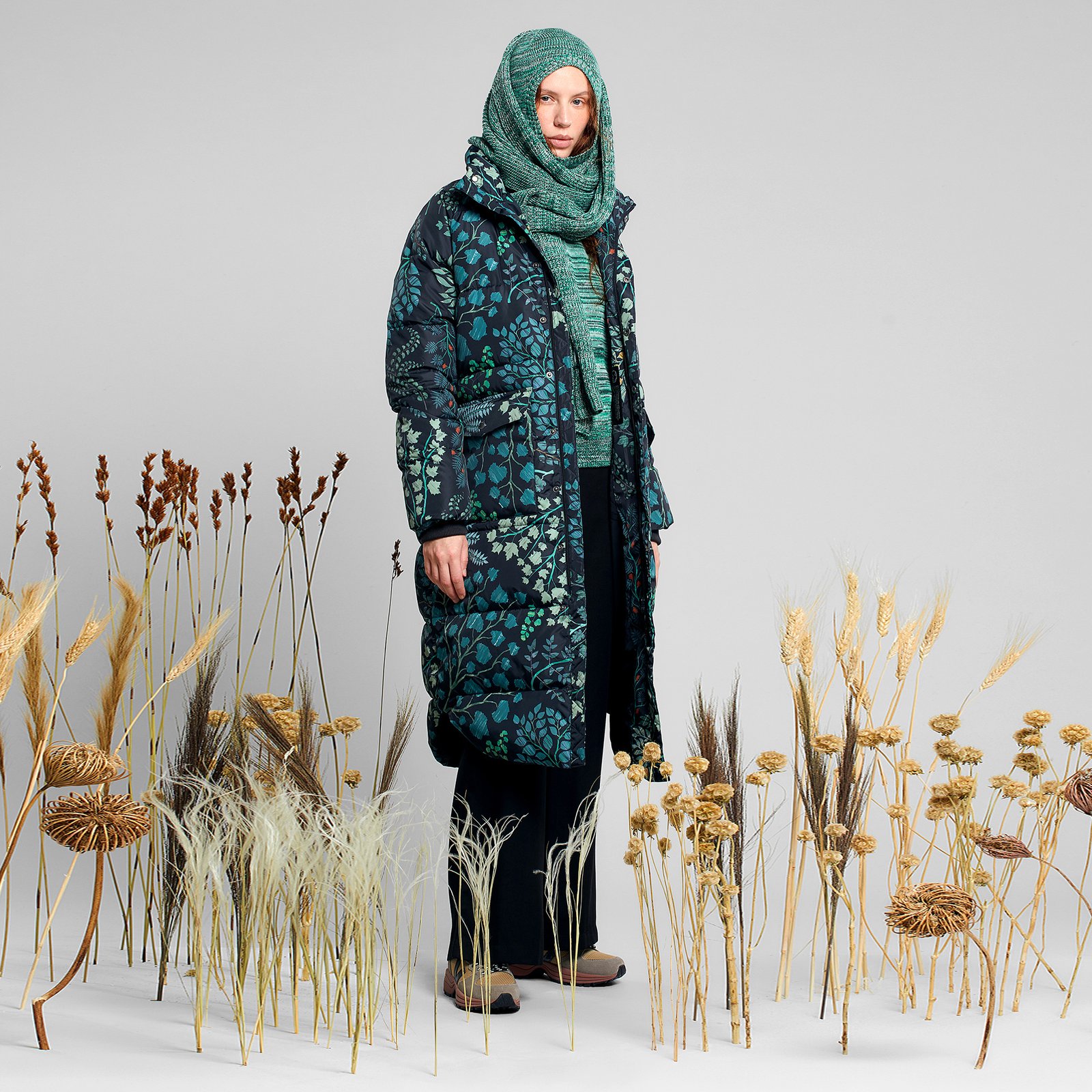 Puffer Jacket Haparanda Botanical Quilt Black