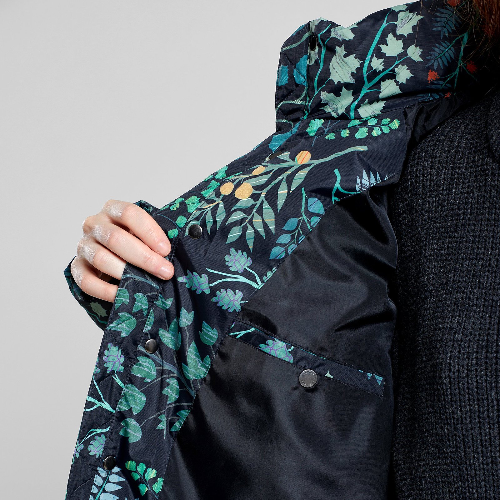Puffer Jacket Haparanda Botanical Quilt Black