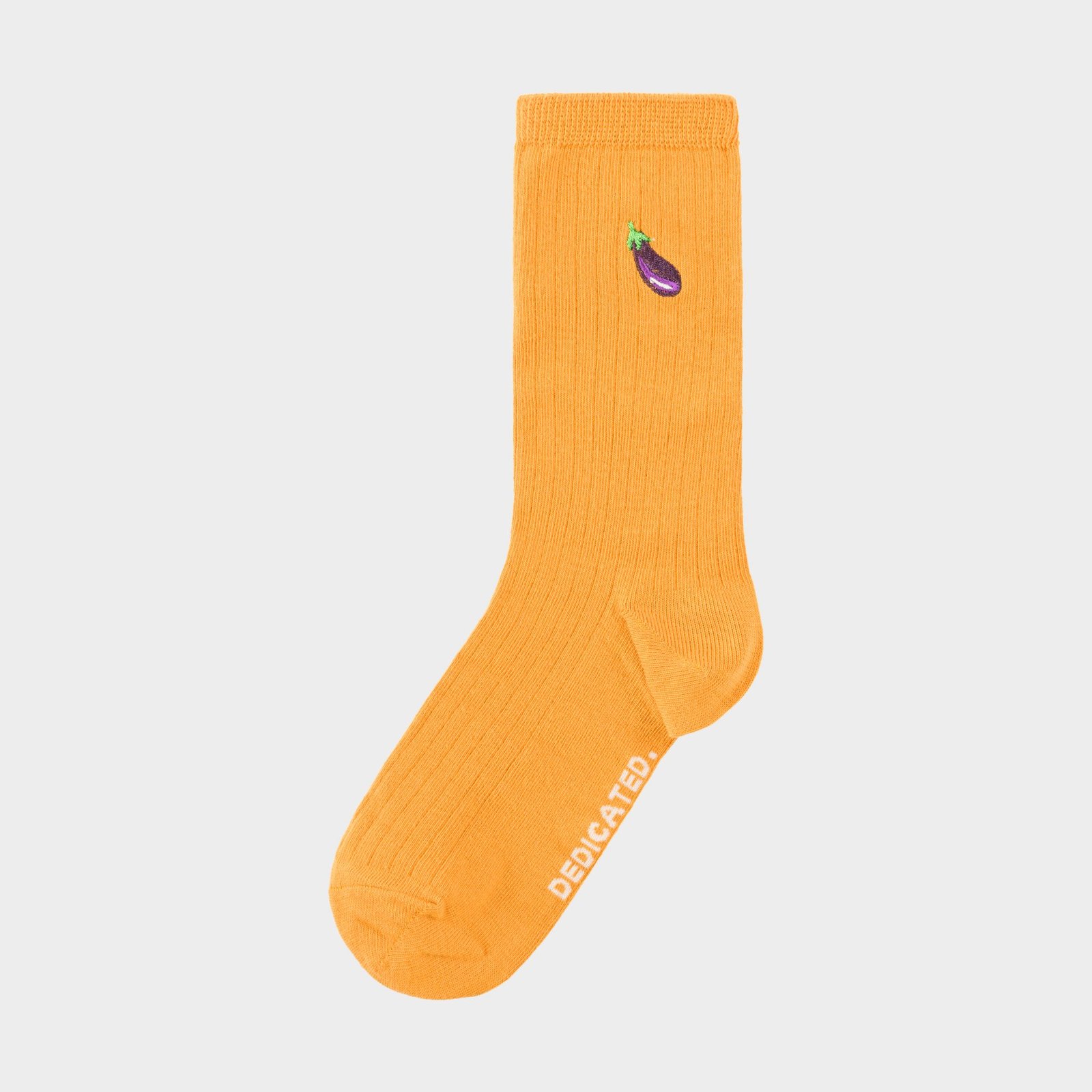 Rib Socks Knivsta Eggplant Nugget Orange