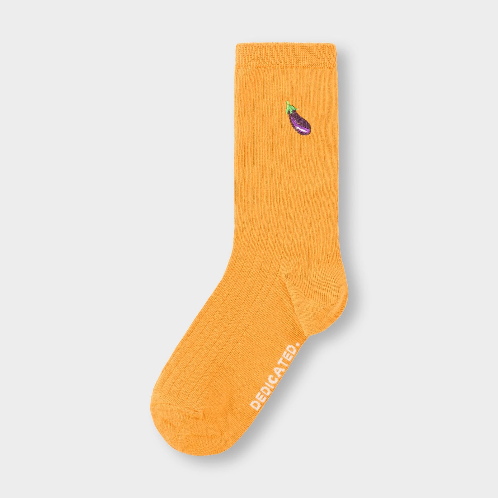 Rib Socks Knivsta Eggplant Nugget Orange