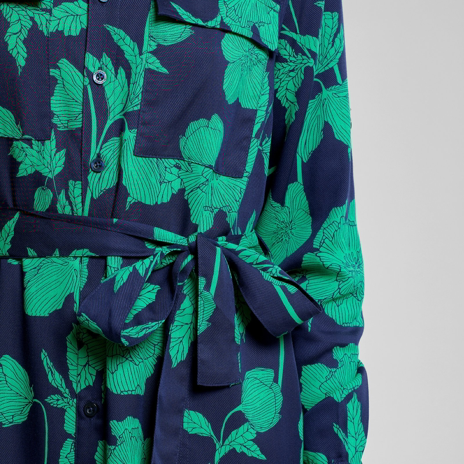 Shirt Dress Falsterbo Duotone Floral Green