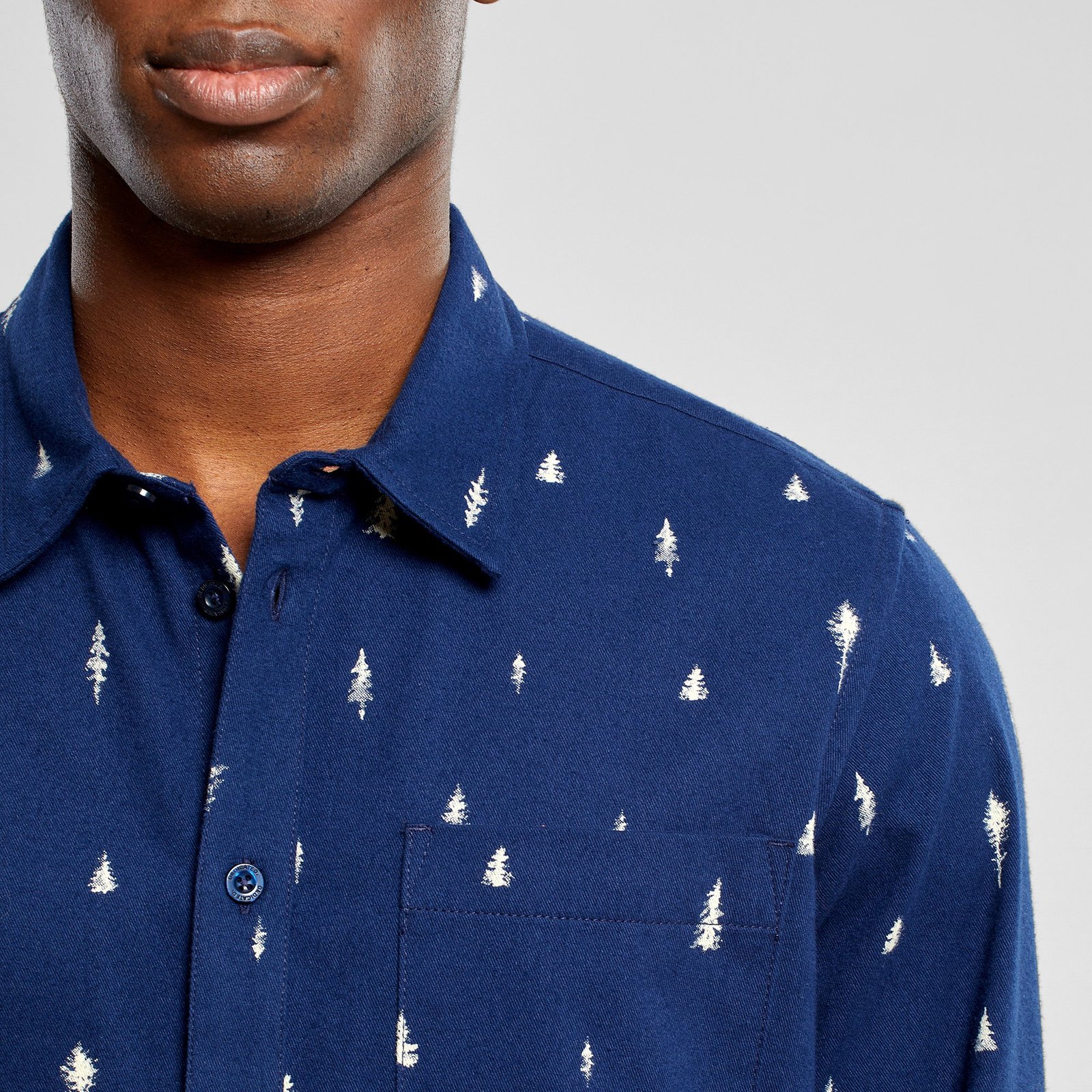 Shirt Rute Ditsy Trees Navy