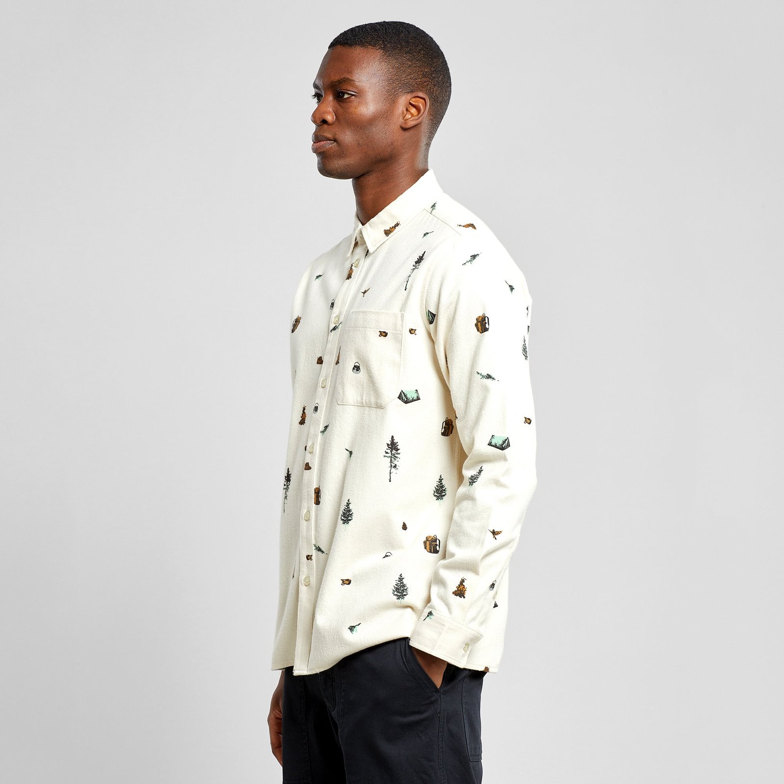 Shirt Rute Hike AOP Oat White
