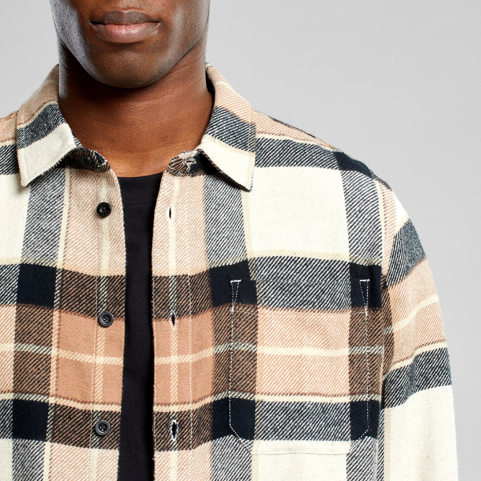 Shirt Rute Multi Check Oat White