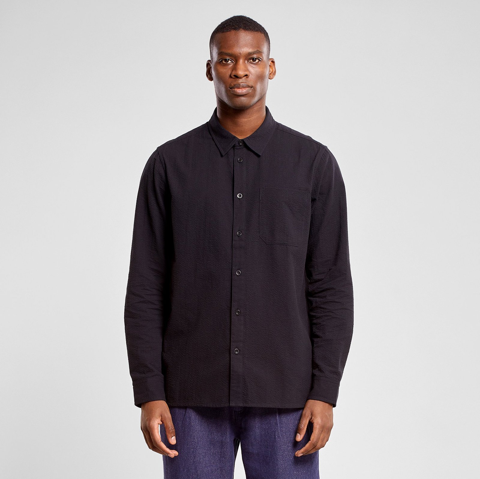 Shirt Rute Seersucker Black