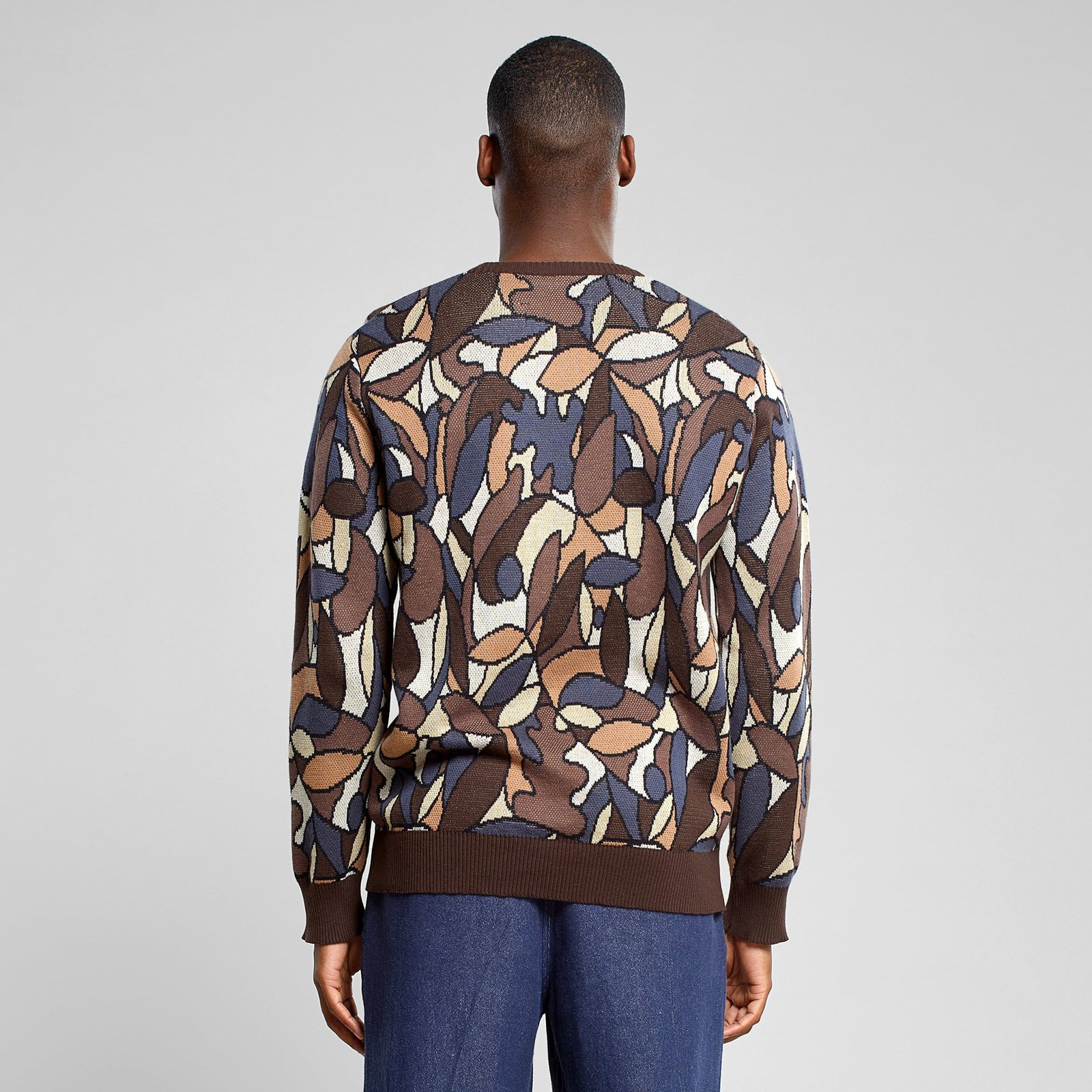 Sweater Mora Forest Leaves Coffee Brown