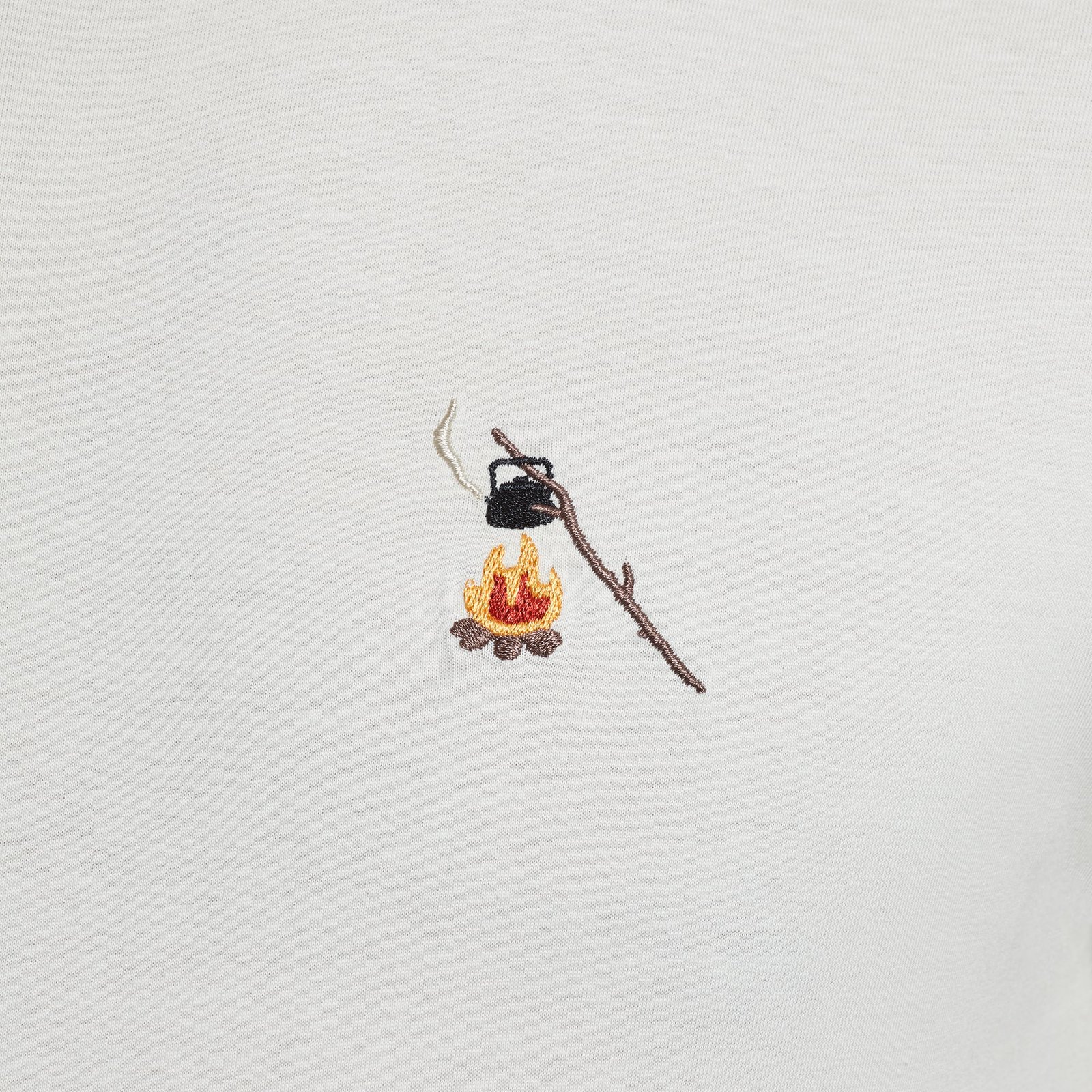 T-shirt Stockholm Hot Coffee Emb Oat White