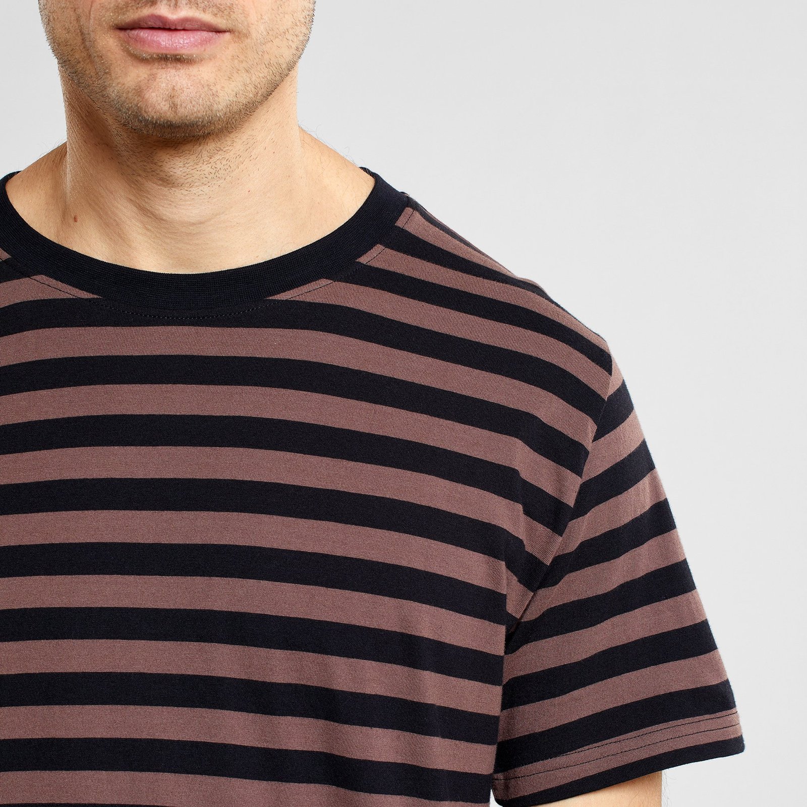 T-shirt Stockholm Stripes Black/Bag Brown