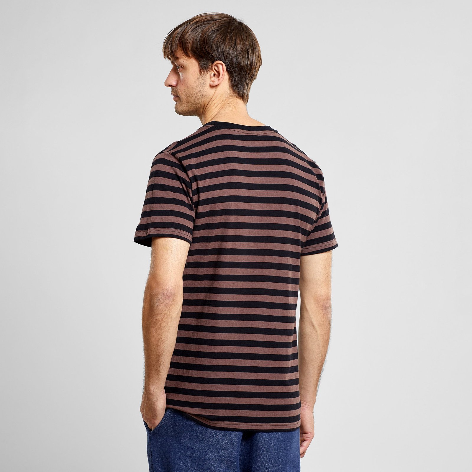 T-shirt Stockholm Stripes Black/Bag Brown
