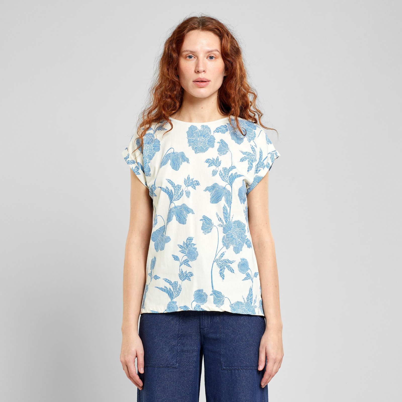 T-shirt Visby Duotone Floral Oat White