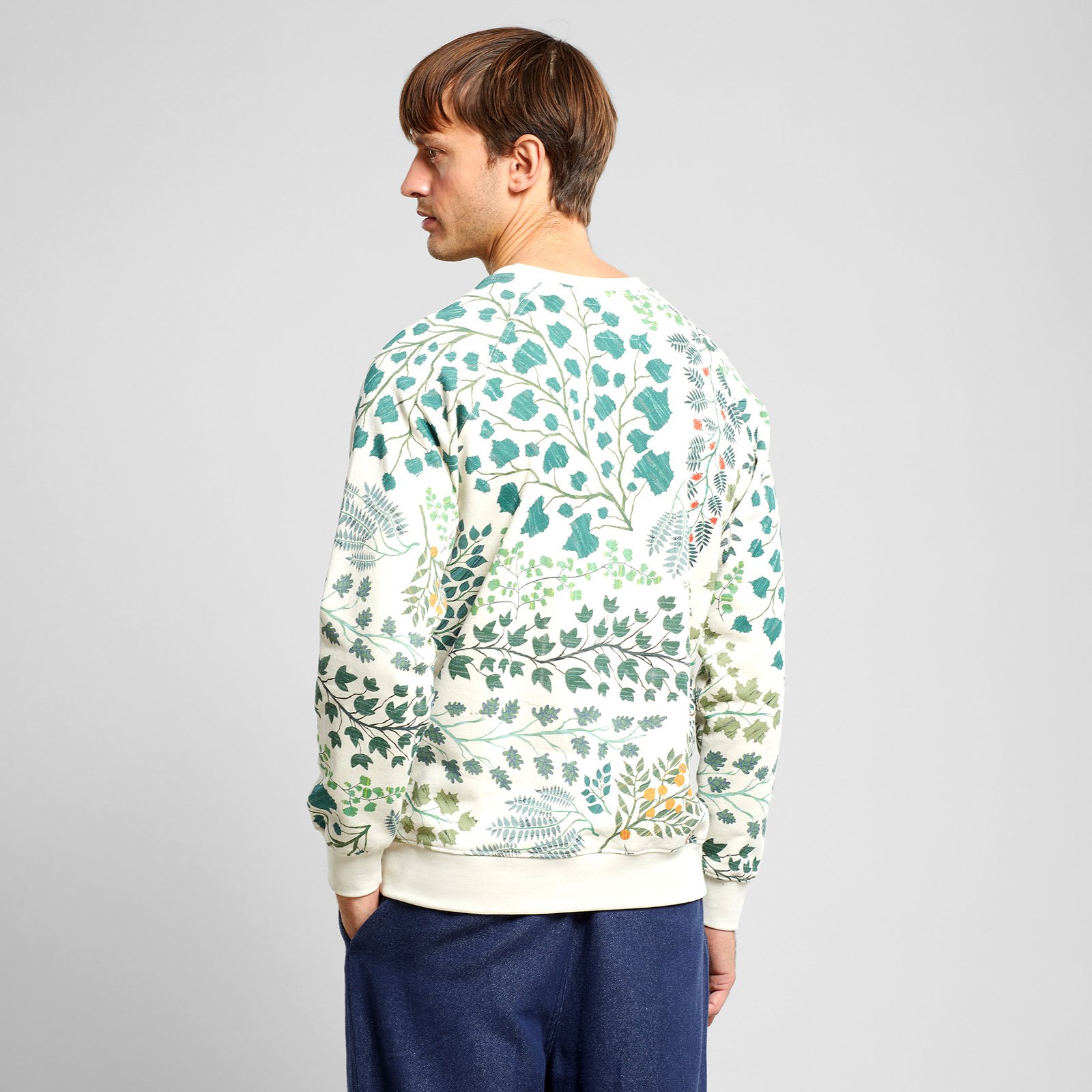 Sweatshirt Malmoe Botanical Quilt Oat White